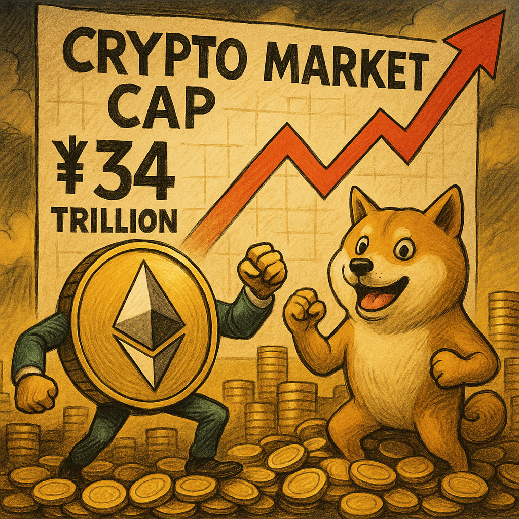 Crypto Market Cap Jumps ¥34 Trillion in One Day—Ethereum and Dogecoin Rally